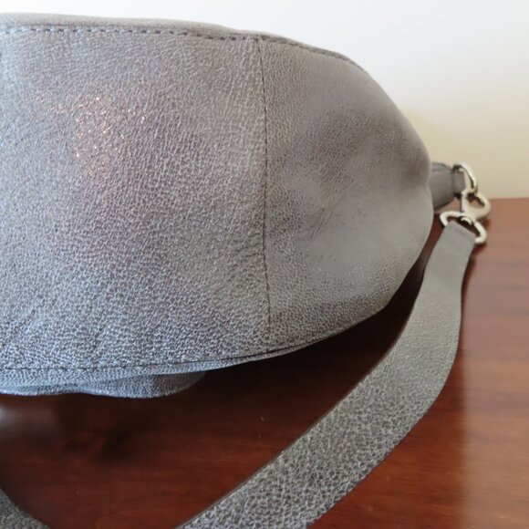 COACH Kristin Laila Pinnacle Round Satchel Shimmer Slate gray leather EUC 19343 - Picture 6 of 13